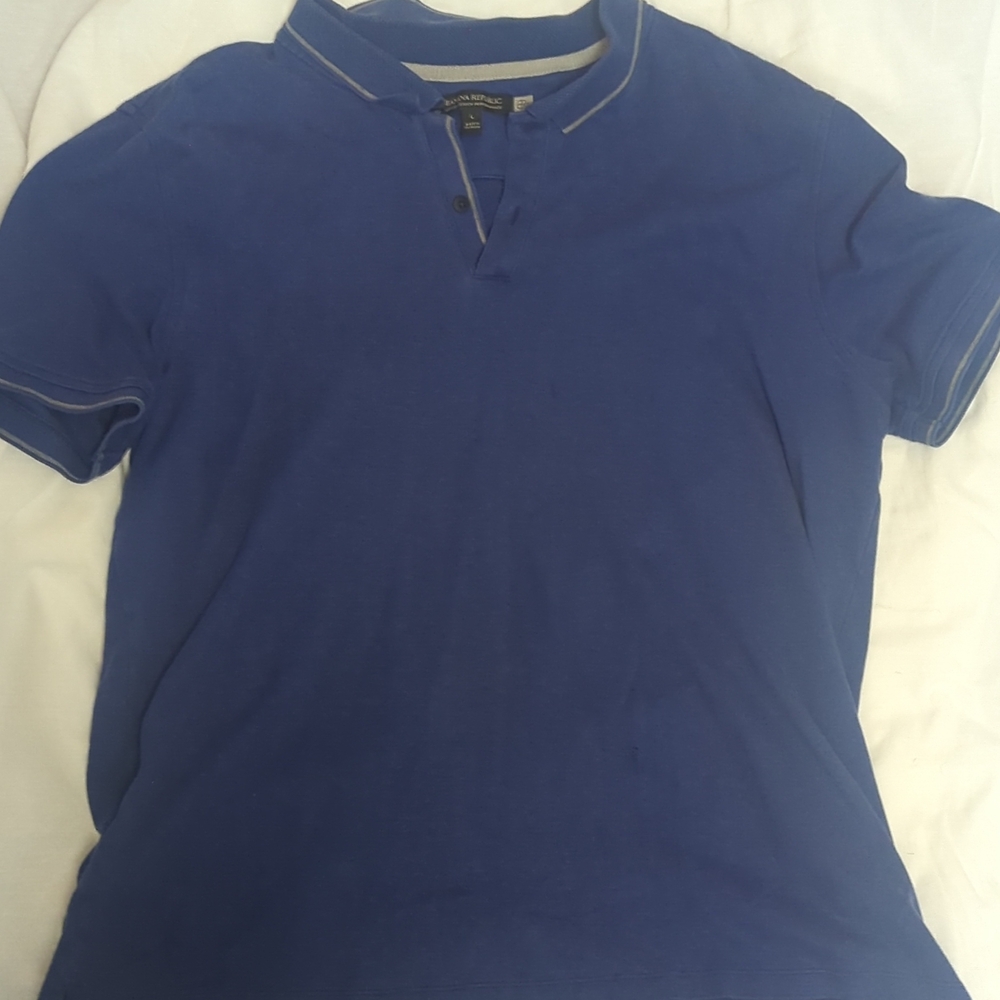 Banana Republic Blue Polo with Contrast Trim